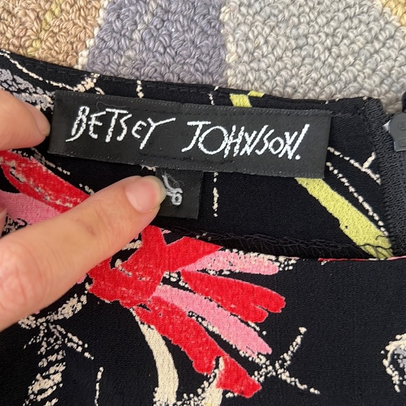 VINTAGE BETSEY JOHNSON RAYON RIBBON PRINT ICONIC MINI SWING DRESS XS S M L - Picture 3 of 8